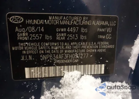 2015 Hyundai Sonata Sport from USA, damaged, VIN 5NPE34AF3FH057277